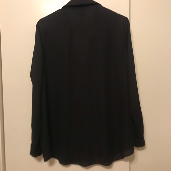 NWT sz 10 black ASOS button down shirt - Picture 5 of 9